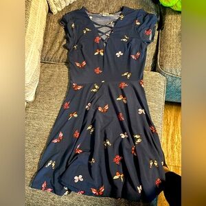Navy blue butterfly dress